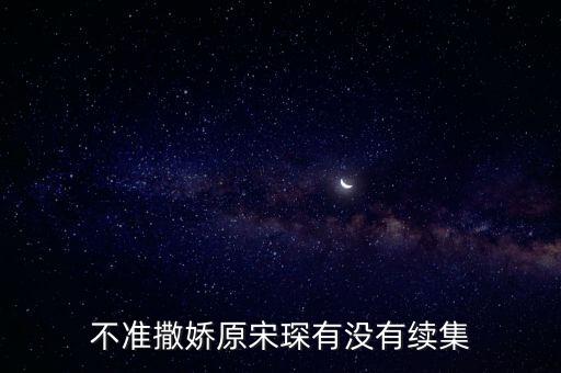 不準(zhǔn)撒嬌原宋琛有沒有續(xù)集