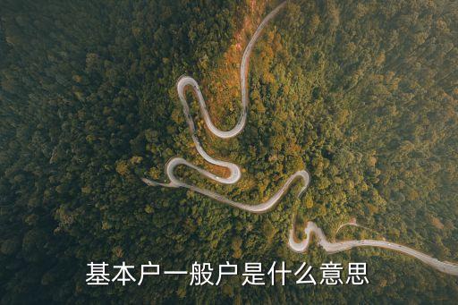 基本戶一般戶是什么意思