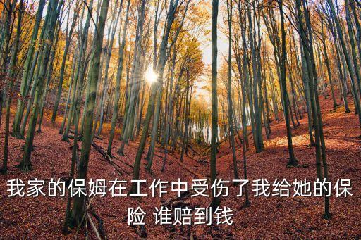 我家的保姆在工作中受傷了我給她的保險 誰賠到錢