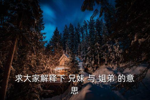 求大家解釋下 兄妹 與 姐弟 的意思