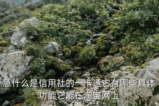 急什么是信用社的一卡通它有哪些具體功能它能在淘寶網(wǎng)上