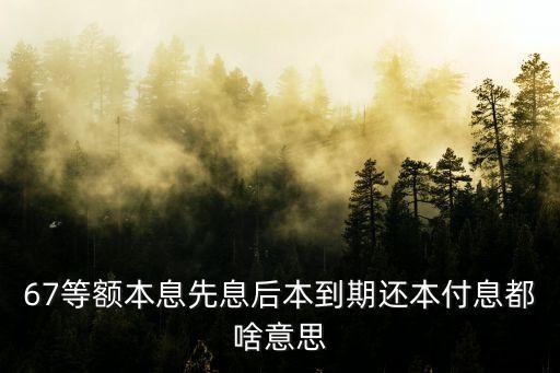 還本付息，銀行貸款還本付息方式有哪些