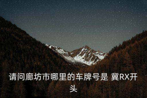 請(qǐng)問廊坊市哪里的車牌號(hào)是 冀RX開頭