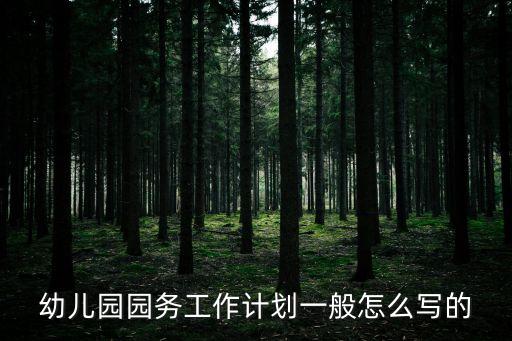 幼兒園園務(wù)工作計(jì)劃一般怎么寫的