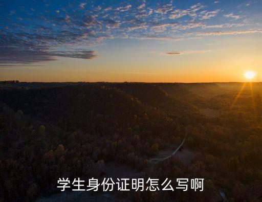 學(xué)生身份證明怎么寫啊