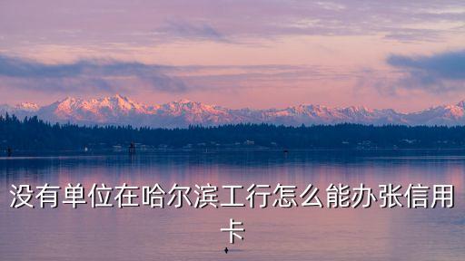 哈行信用卡，沒有單位在哈爾濱工行怎么能辦張信用卡