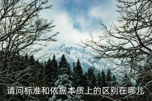 請問標(biāo)準(zhǔn)和依據(jù)本質(zhì)上的區(qū)別在哪兒