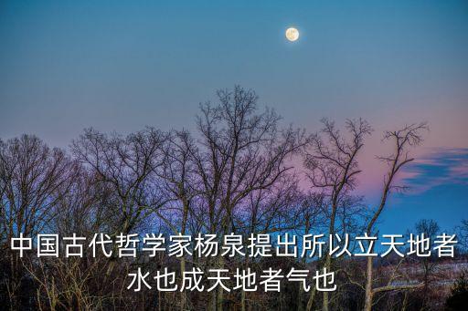 中國古代哲學(xué)家楊泉提出所以立天地者水也成天地者氣也