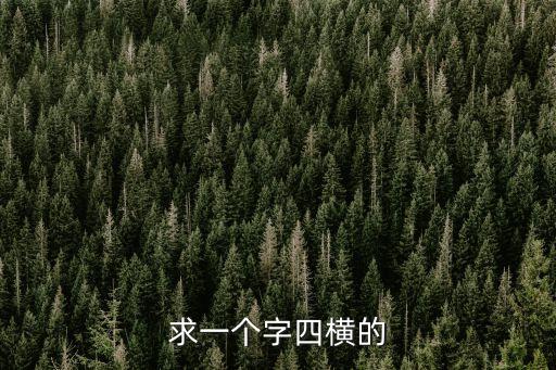 求一個字四橫的