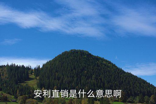 安利直銷，安利直銷是什么意思啊