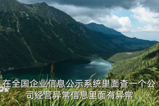 企業(yè)經(jīng)營(yíng)異常，在全國(guó)企業(yè)信息公示系統(tǒng)里面查一個(gè)公司經(jīng)營(yíng)異常信息里面有異常