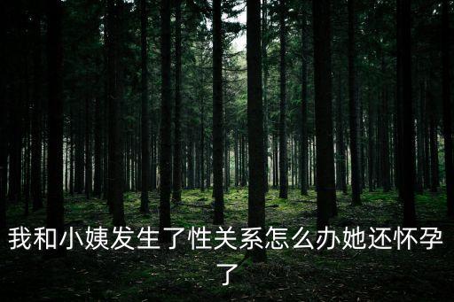 我和小姨發(fā)生了性關(guān)系怎么辦她還懷孕了