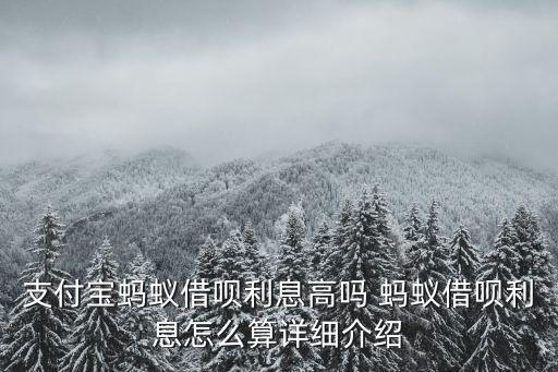 支付寶螞蟻借唄利息高嗎 螞蟻借唄利息怎么算詳細(xì)介紹
