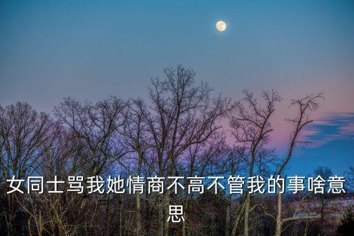 女同士罵我她情商不高不管我的事啥意思