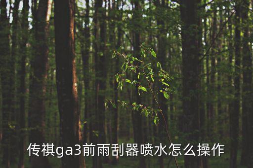 傳祺ga3前雨刮器噴水怎么操作