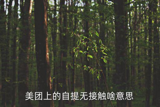 美團上的自提無接觸啥意思