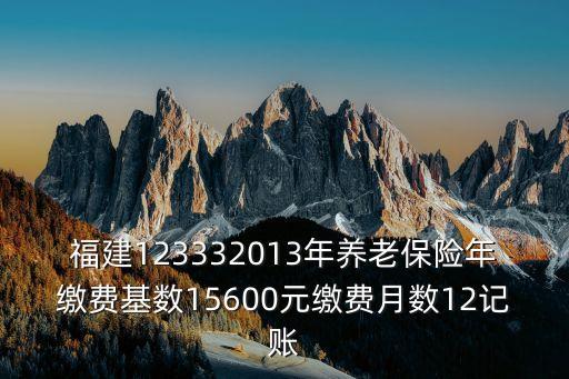 福建123332013年養(yǎng)老保險年繳費(fèi)基數(shù)15600元繳費(fèi)月數(shù)12記賬