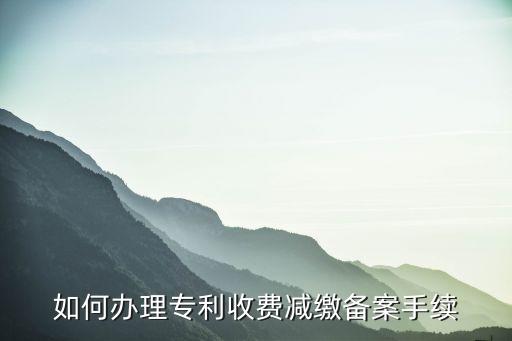 專利費減備案，申請專利時怎樣辦理費用減緩資格備案