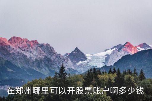 在鄭州哪里可以開股票賬戶啊多少錢
