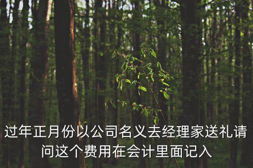 過年正月份以公司名義去經(jīng)理家送禮請問這個(gè)費(fèi)用在會(huì)計(jì)里面記入