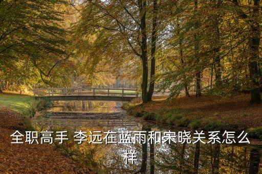 全職高手 李遠在藍雨和宋曉關(guān)系怎么樣