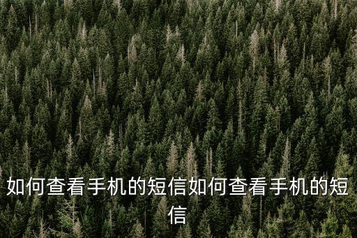 如何查看手機(jī)的短信如何查看手機(jī)的短信