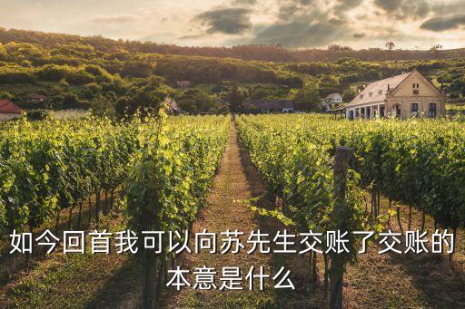 交賬，如今回首我可以向蘇先生交賬了交賬的本意是什么