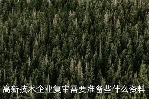 高新技術企業(yè)復審需要準備些什么資料