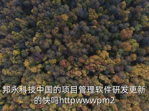 邦永，邦永科技中國的項目管理軟件研發(fā)更新的快嗎httpwwwpm2