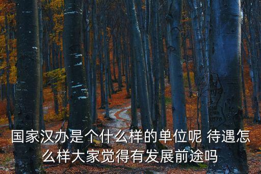 國(guó)家漢辦是個(gè)什么樣的單位呢 待遇怎么樣大家覺(jué)得有發(fā)展前途嗎