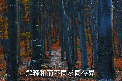 同不同，解釋和而不同求同存異