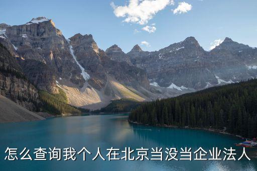 北京市企業(yè)信用網(wǎng)，怎么查詢我個人在北京當(dāng)沒當(dāng)企業(yè)法人