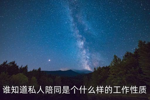 誰知道私人陪同是個什么樣的工作性質
