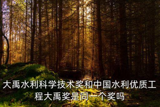 大禹水利科學技術獎和中國水利優(yōu)質工程大禹獎是同一個獎嗎