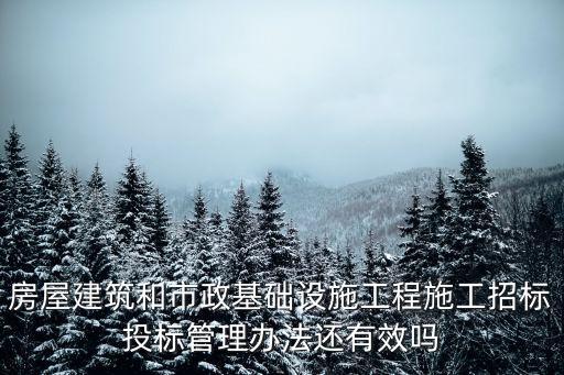 房屋建筑和市政基礎(chǔ)設(shè)施工程施工招標投標管理辦法還有效嗎