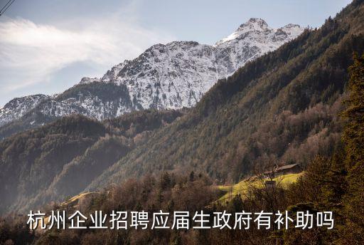 杭州人才引進(jìn)補(bǔ)貼，杭州企業(yè)招聘應(yīng)屆生政府有補(bǔ)助嗎