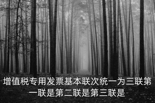 增值稅專用發(fā)票基本聯(lián)次統(tǒng)一為三聯(lián)第一聯(lián)是第二聯(lián)是第三聯(lián)是