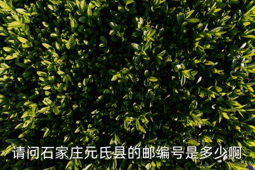 請問石家莊元氏縣的郵編號是多少啊