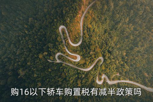 買(mǎi)車(chē)購(gòu)置稅減半，購(gòu)16以下轎車(chē)購(gòu)置稅有減半政策嗎