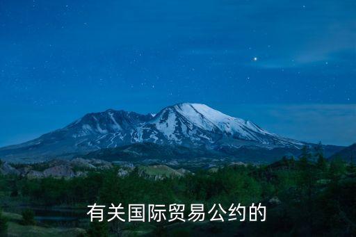 國(guó)際公約，國(guó)際商事條約有哪些