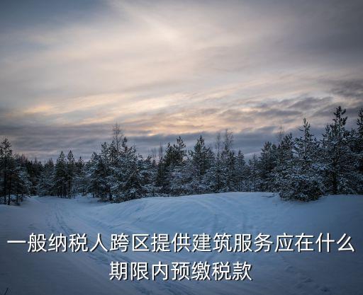 一般納稅人跨區(qū)提供建筑服務(wù)應(yīng)在什么期限內(nèi)預(yù)繳稅款