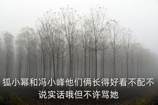 狐小冪和馮小峰他們倆長得好看不配不說實(shí)話哦但不許罵她