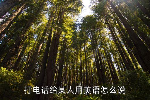 打電話給某人，打電話給某人用英語怎么說