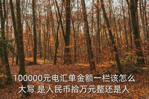 100000元大寫，100000大寫怎么寫