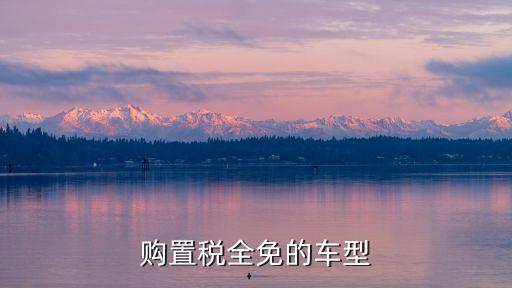 購置稅全免的車型