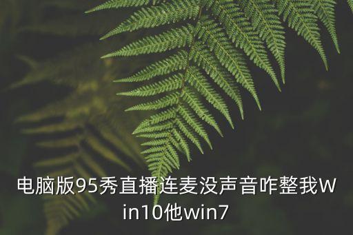 電腦版95秀直播連麥沒聲音咋整我Win10他win7