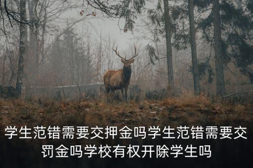 學生范錯需要交押金嗎學生范錯需要交罰金嗎學校有權開除學生嗎