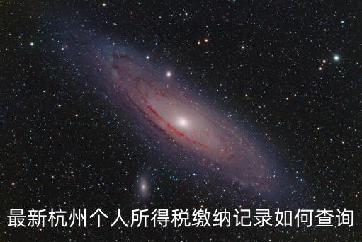 最新杭州個(gè)人所得稅繳納記錄如何查詢