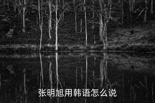 張明旭，張明旭用韓語怎么說