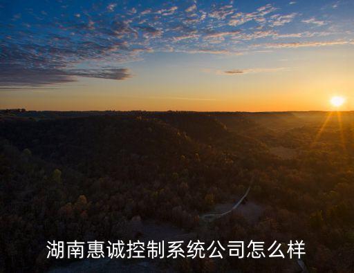 湖南惠誠控制系統(tǒng)公司怎么樣